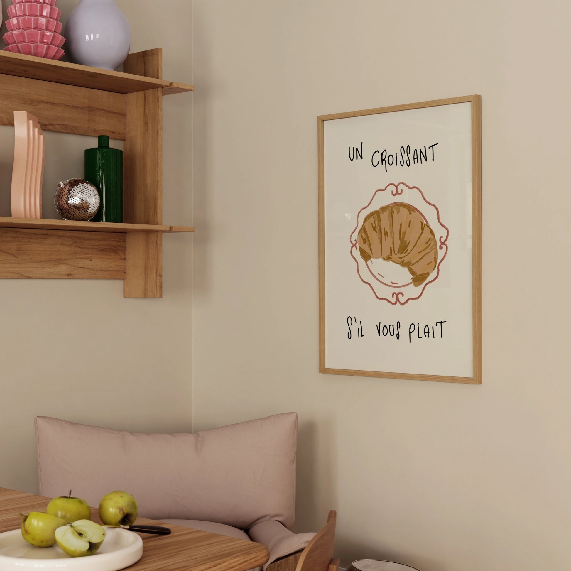 Decorazione murale per la tavola da pranzo italiana – Stampa di pasta, vino e cucina