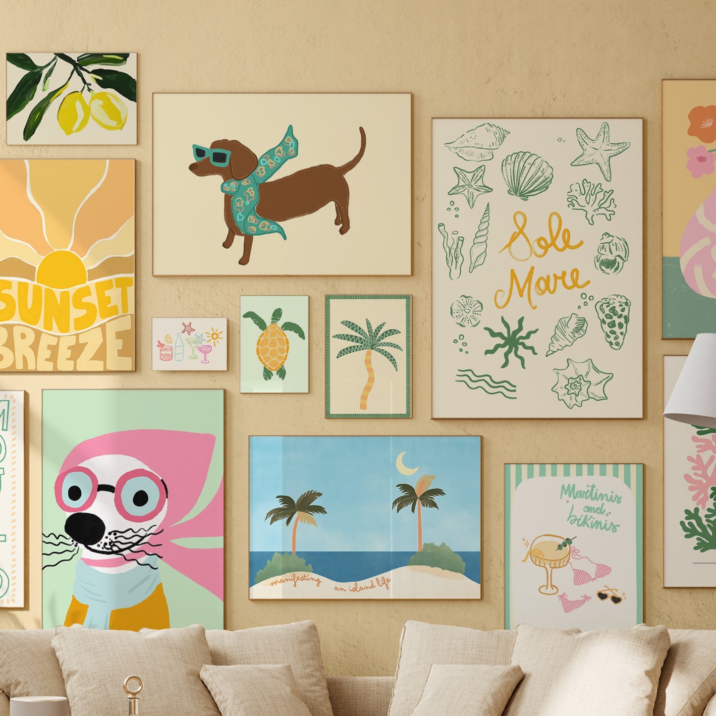 Handmade Pastel Coastal Decor, over 130 prints