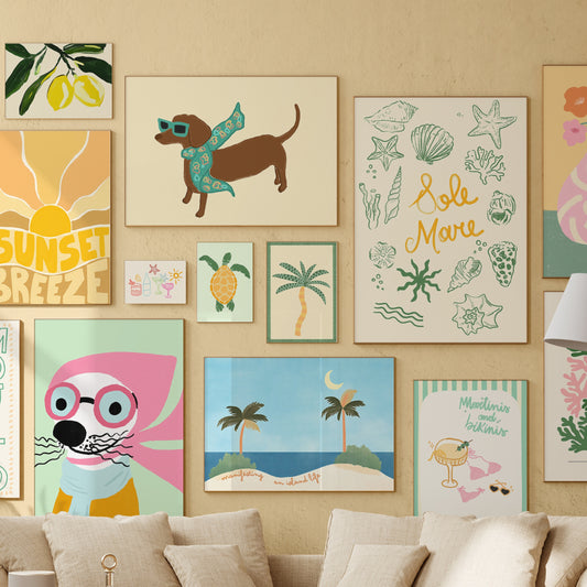 Handmade Pastel Coastal Decor, over 130 prints