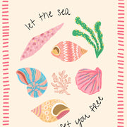 Let the Sea set you Free Pink - Coastal Wall Art