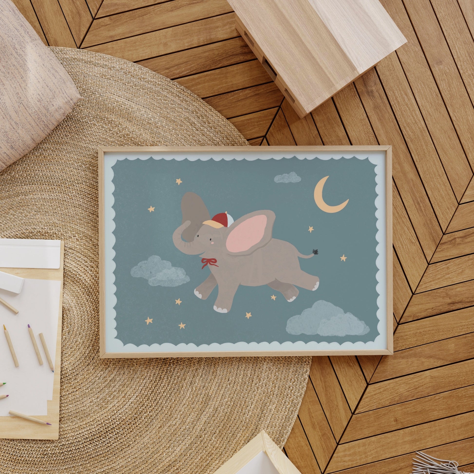 Stampa di Elefante nello spazio
