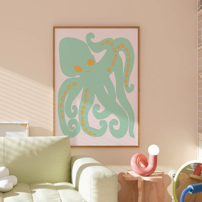 Octopus Wall Art - Cute Sea Life Print