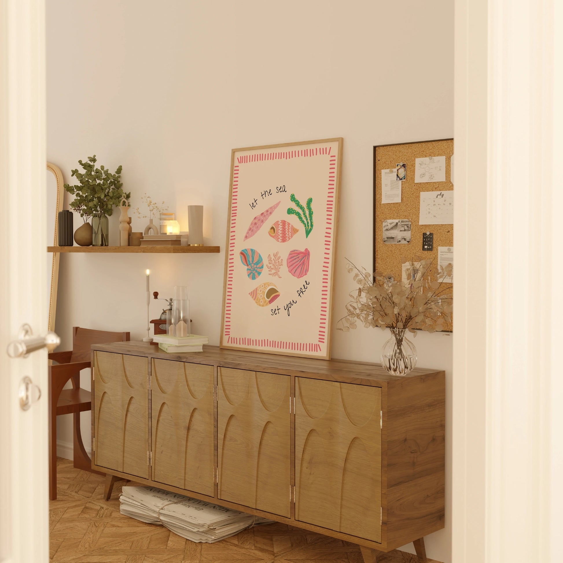 Affiche Coquillage Rose