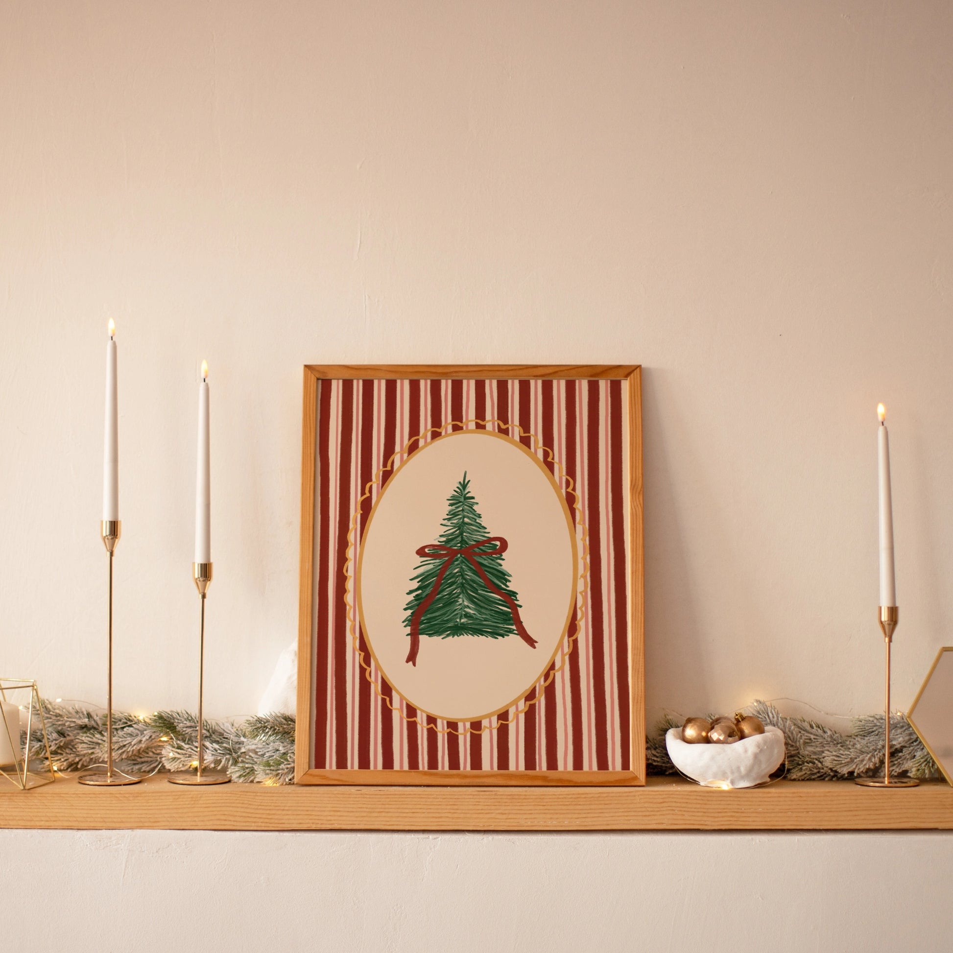 Vintage-Weihnachtsbaum-Wandkunst