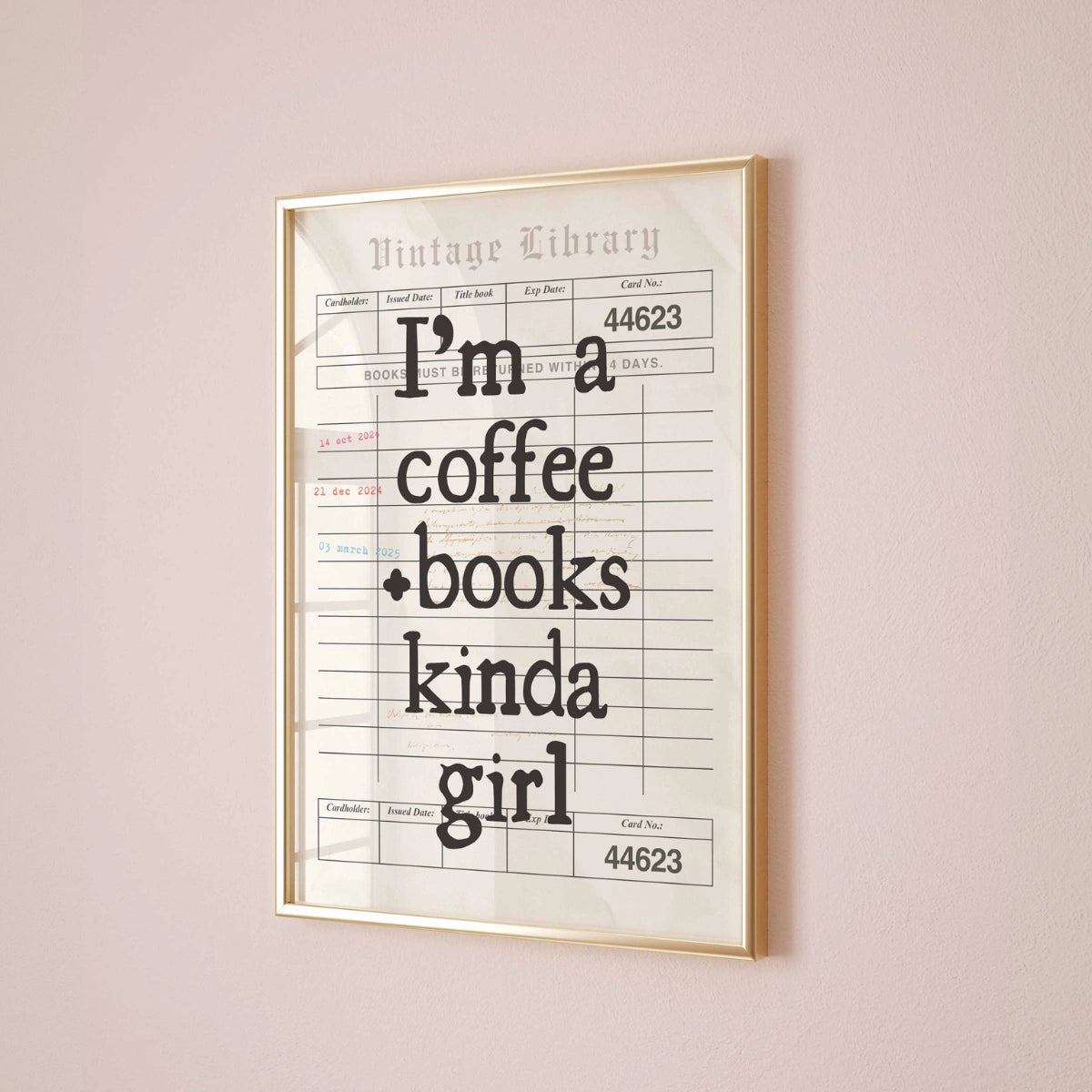 Coffee and Books Girl Print – Vintage Library Wall Art