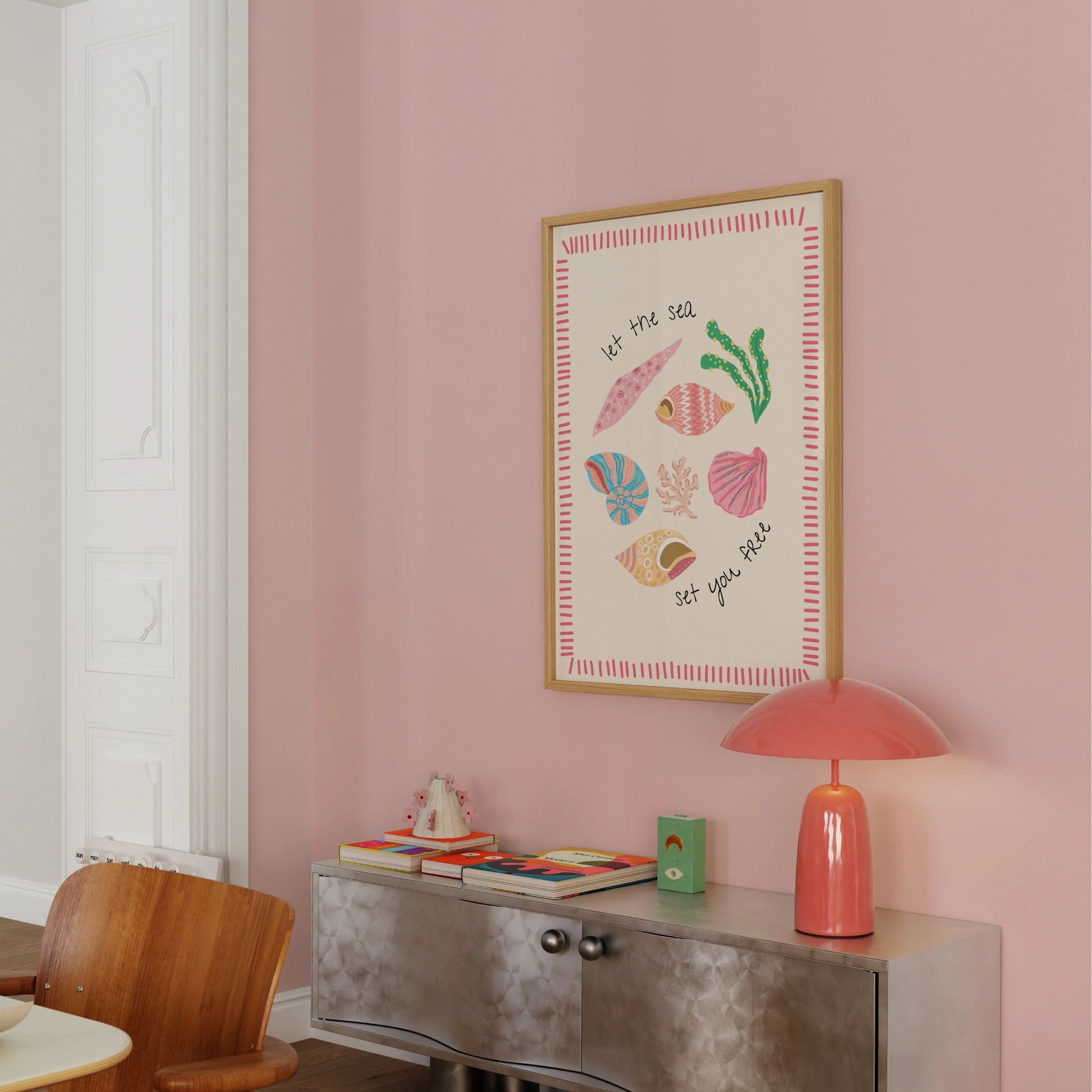 Affiche Coquillage Rose