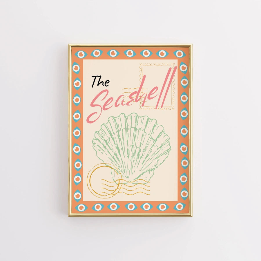 The Seashell Wall Art - Preppy Coastal Print