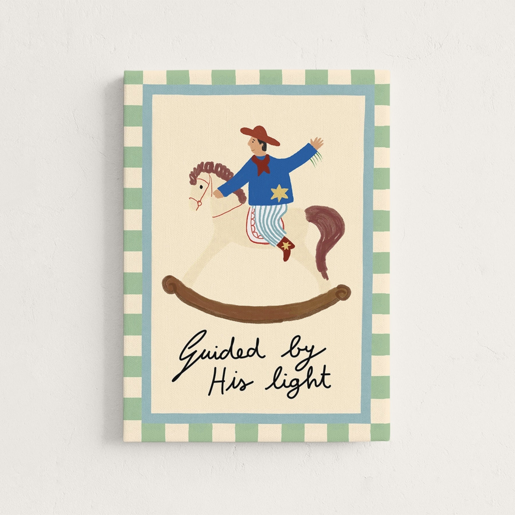 Guided by His Light Cowboy Nursery Canvas Print