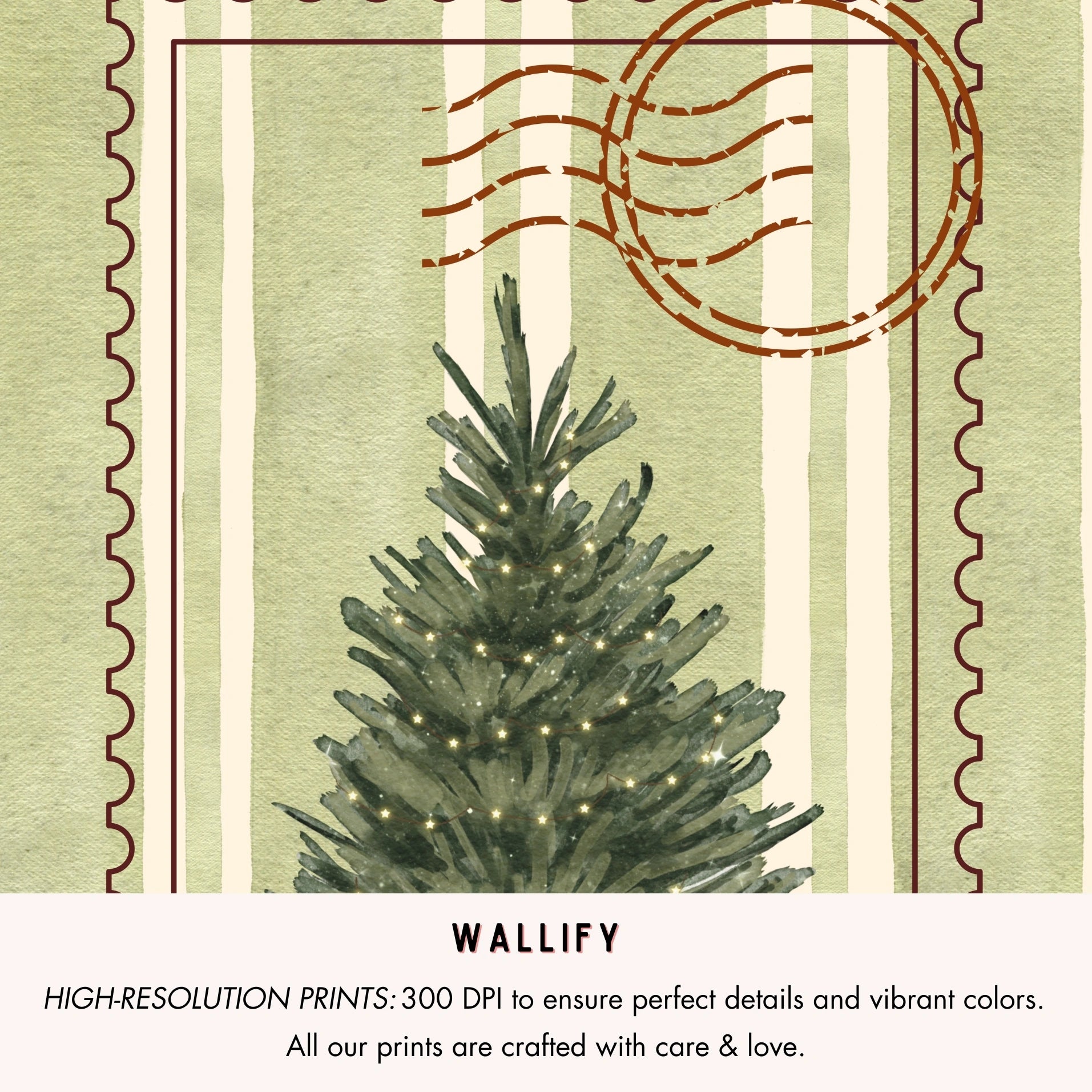 Set di 18 stampe natalizie vintage disegnate a mano