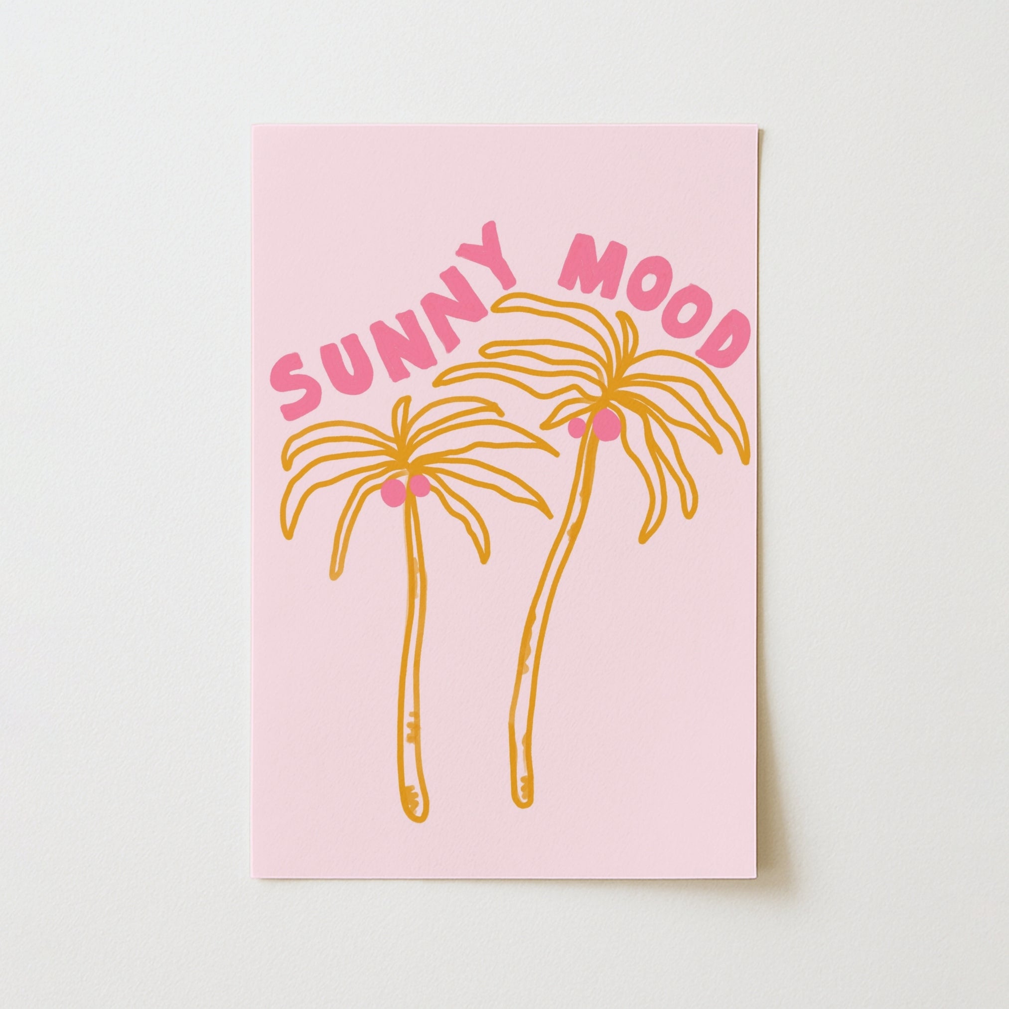 Sunny Mood Palm Tree Wall Art – Tropical Summer Print