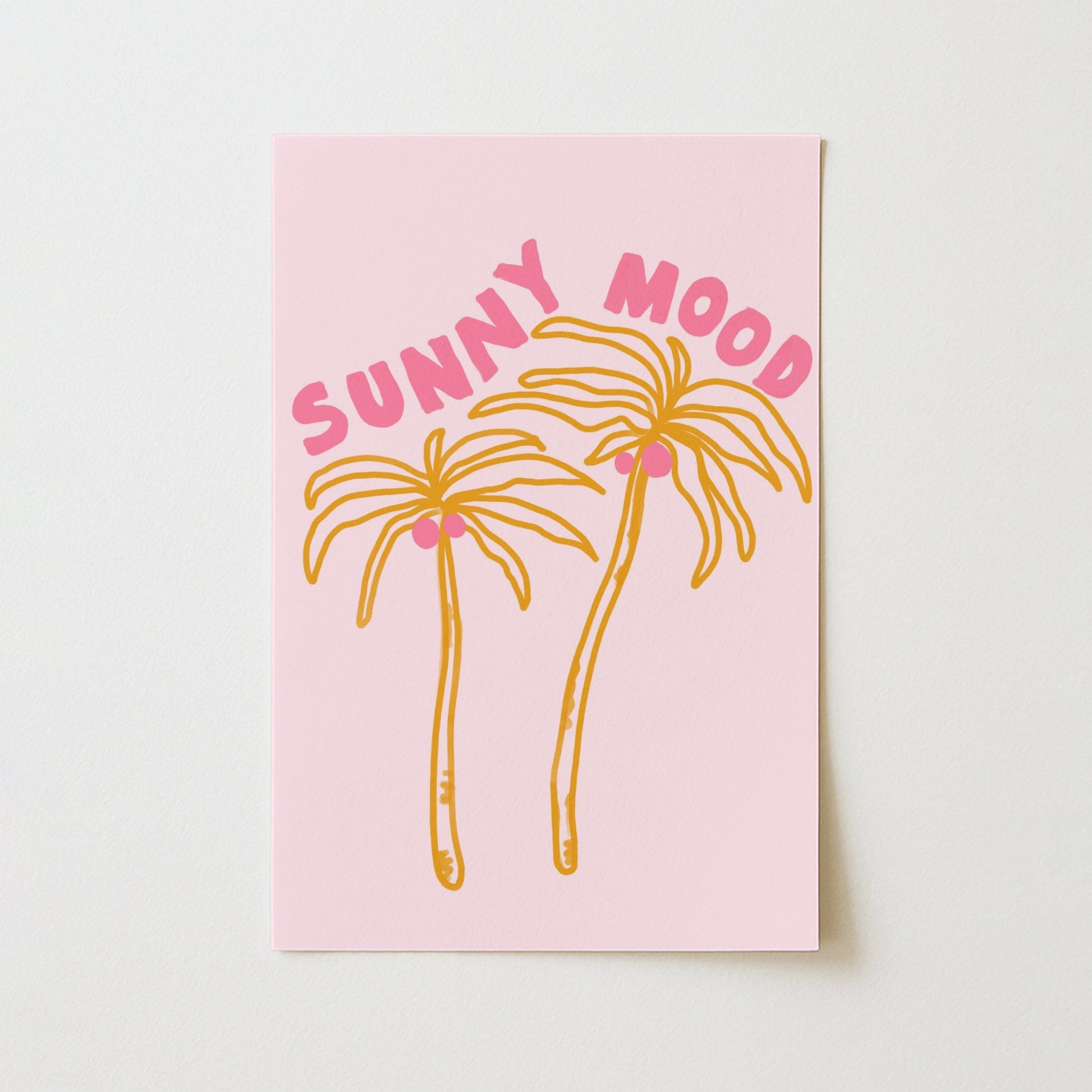 Sunny Mood Palm Tree Wall Art – Tropical Summer Print