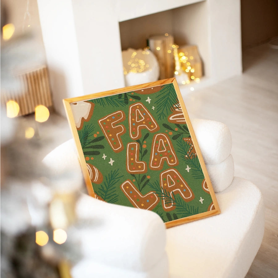 Fa La La Wall Art – Gingerbread Christmas Print