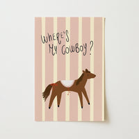 Vintage Horse Wall Art, Vintage Nursery Decor