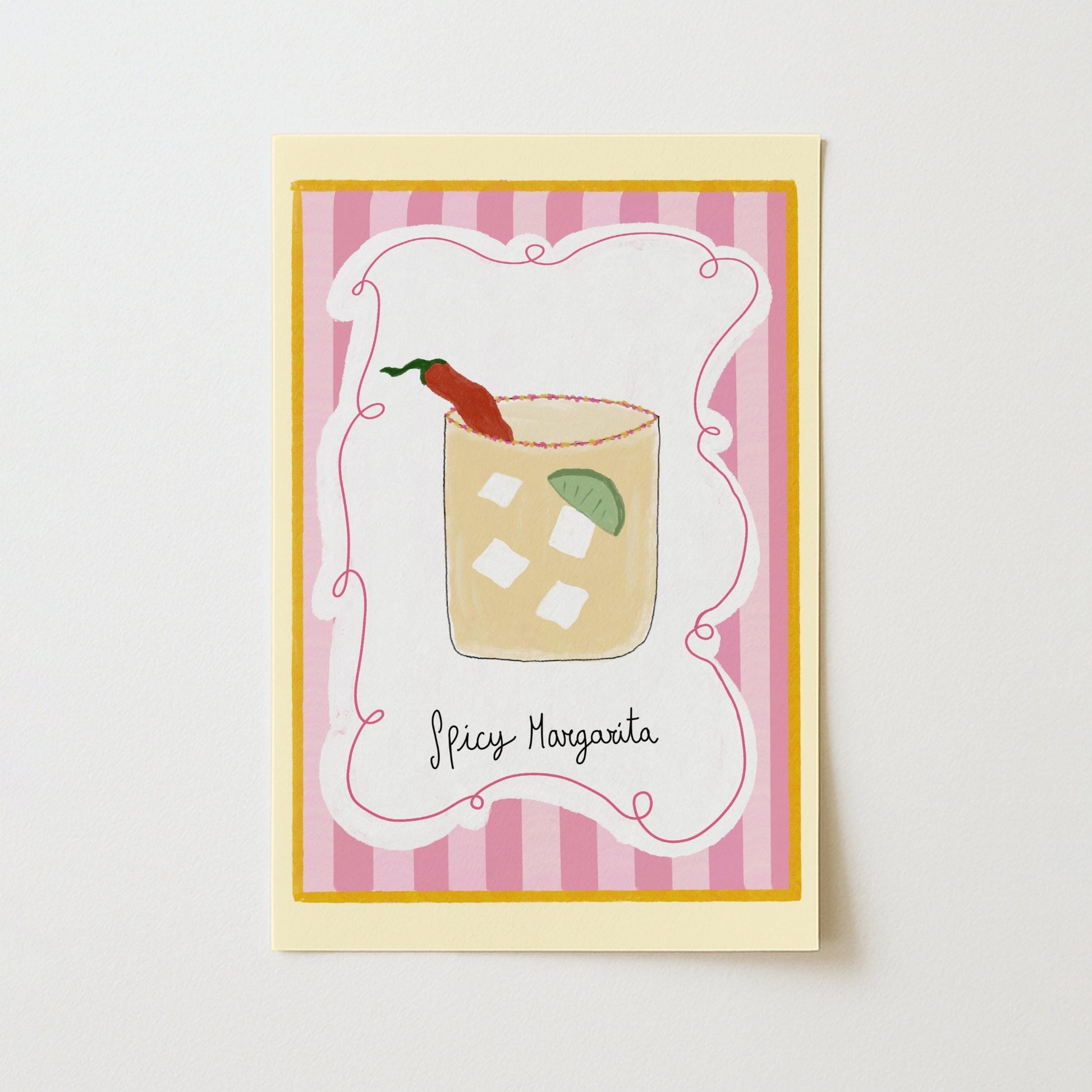 Spicy Margarita Cocktail Wall Art, Kitchen Wall Decor