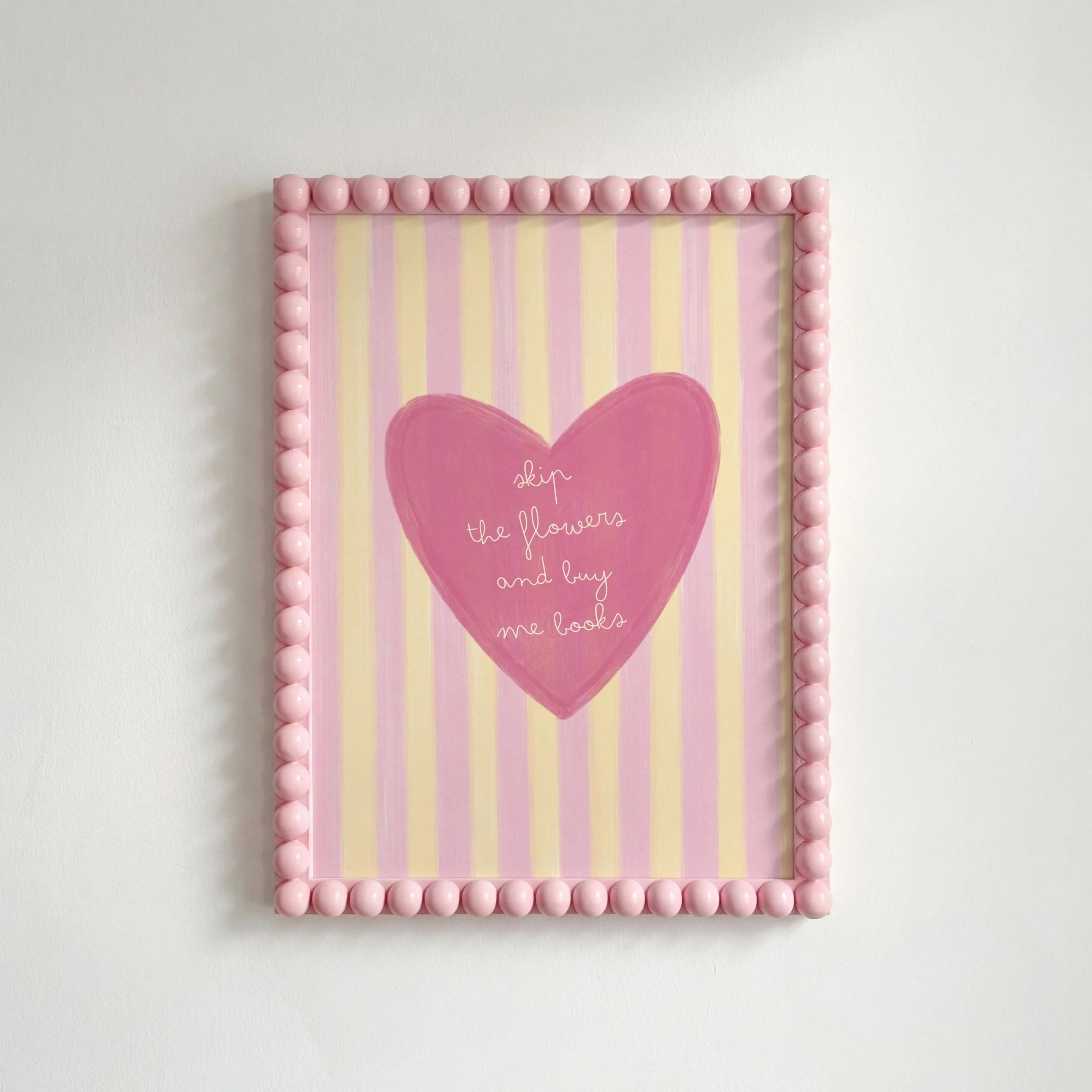 Buy Me Books Print – Cute Pink Book Lover Art
