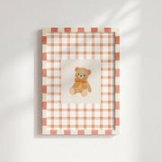 Little Teddy Bear in Orange – Nursery & Kids Wall Art