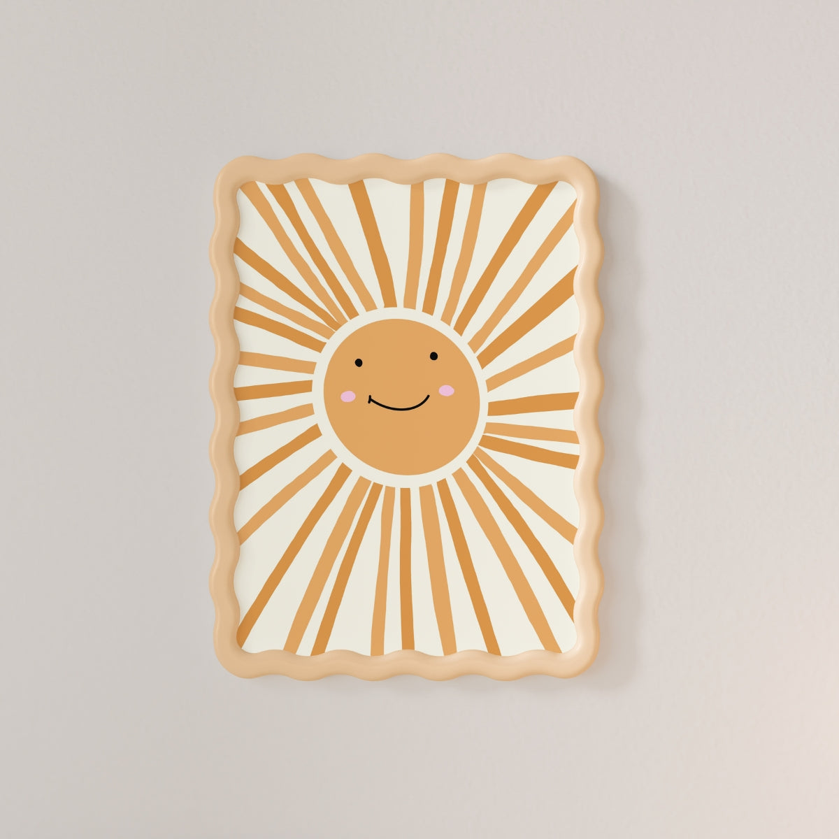 Arte de pared de sol sonriente – Póster de sol para habitación infantil, decoración para habitación de niños