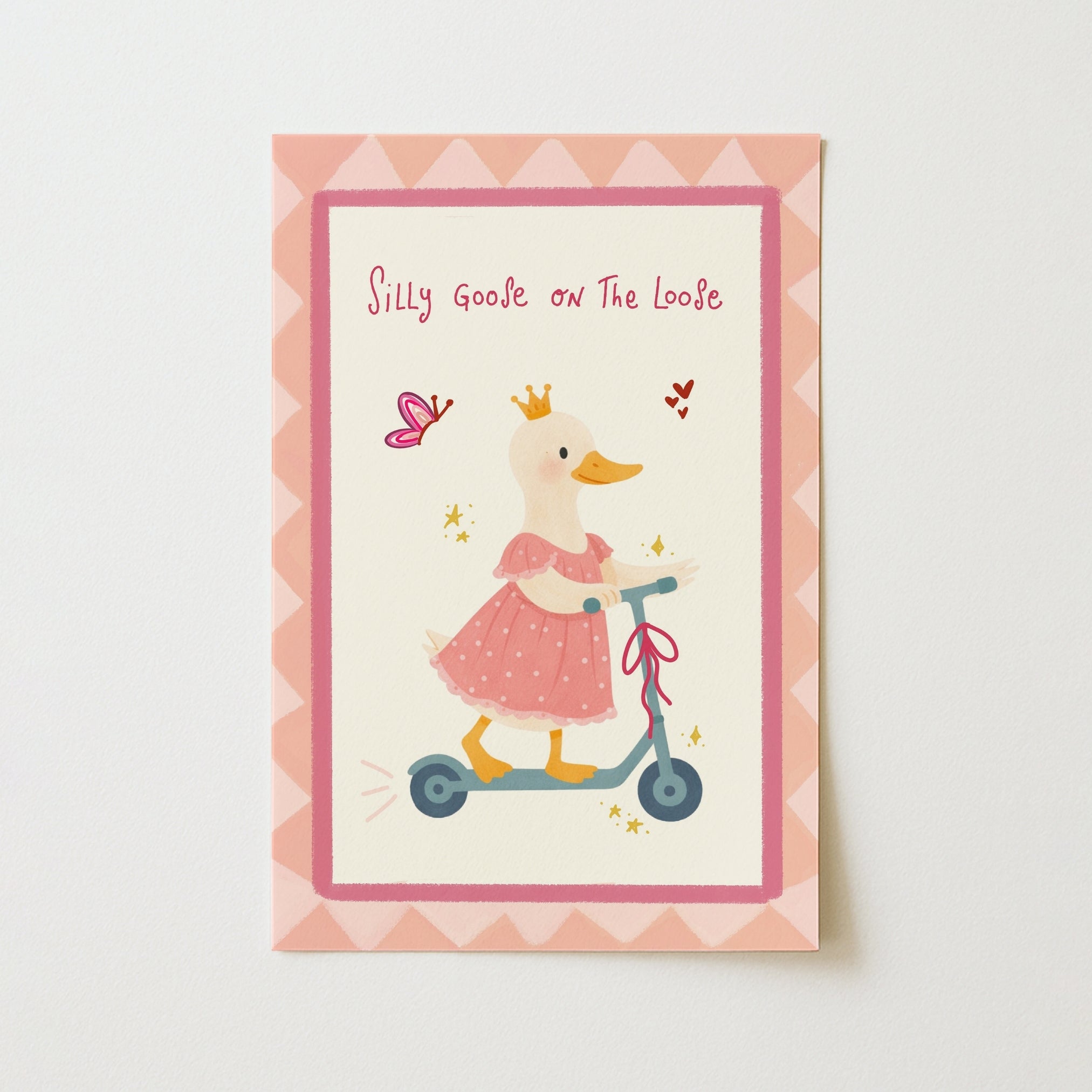 Oca rosa sciocca in libertà