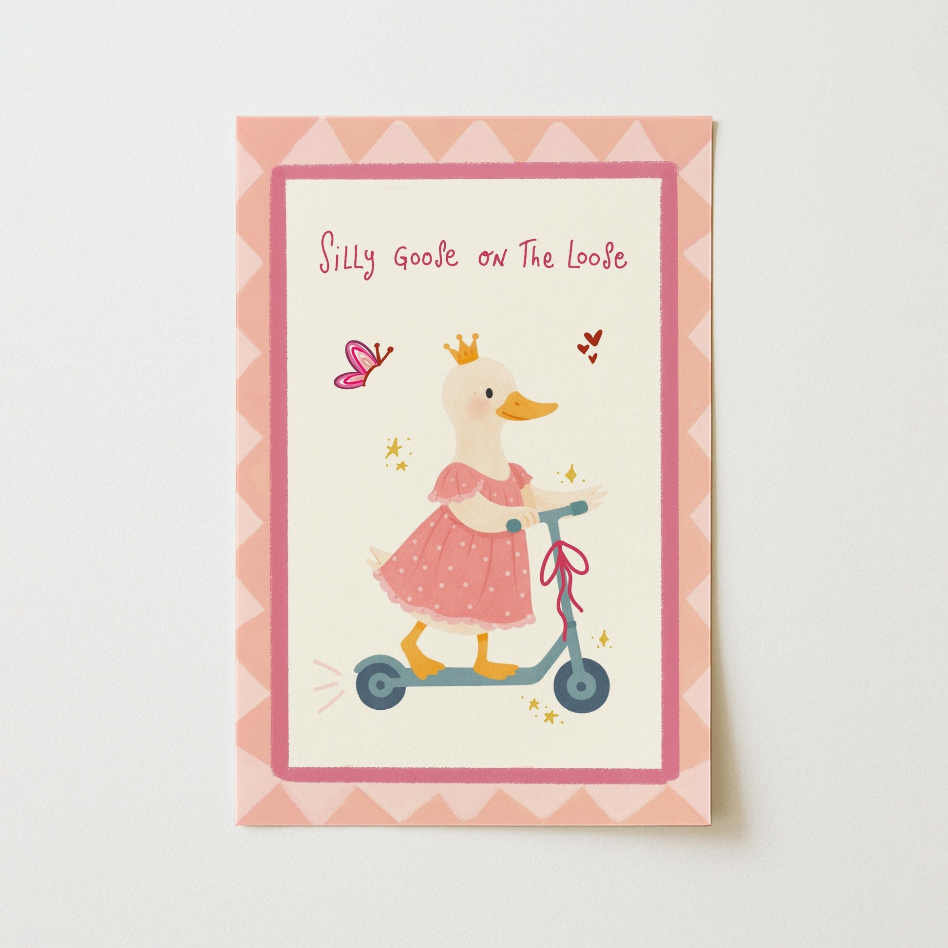 Oca rosa sciocca in libertà