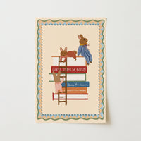 Bedtime Stories Nursery Print, Whimsical Kids Decor