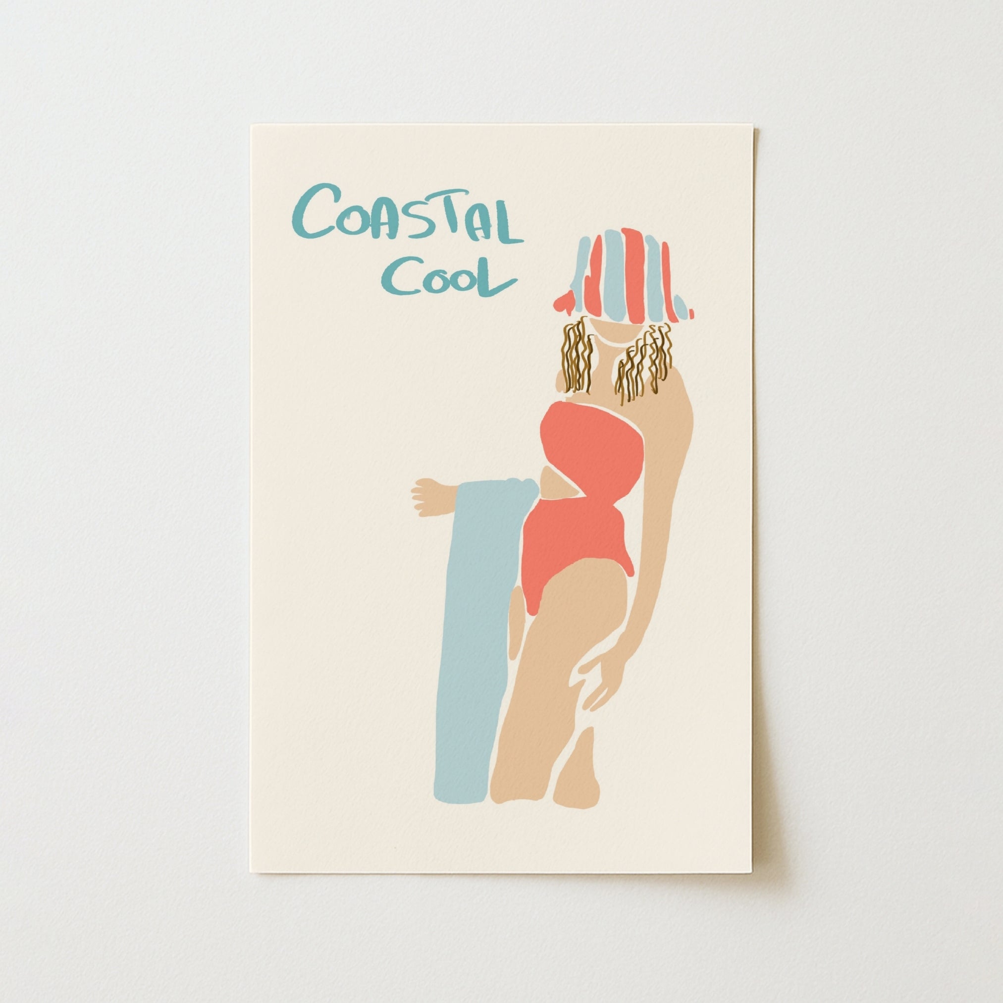 Coastal Cool Wall Art - Preppy Summer Girl Print