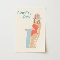 Coastal Cool Wall Art - Preppy Summer Girl Print