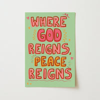 God Reigns Peace Print – Christian Wall Art