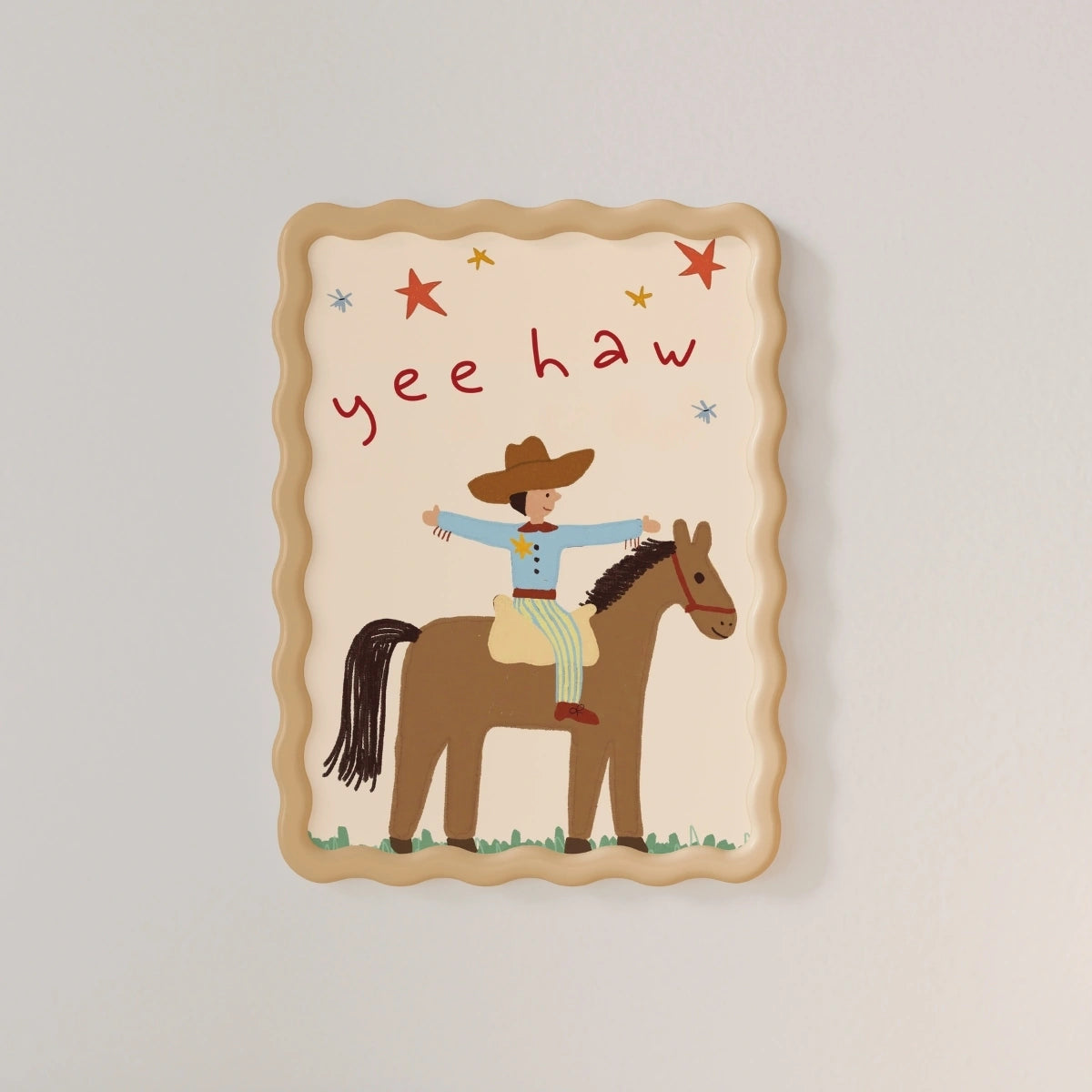 Yee Haw Cowboy Nursery Print, Boys Room Decor