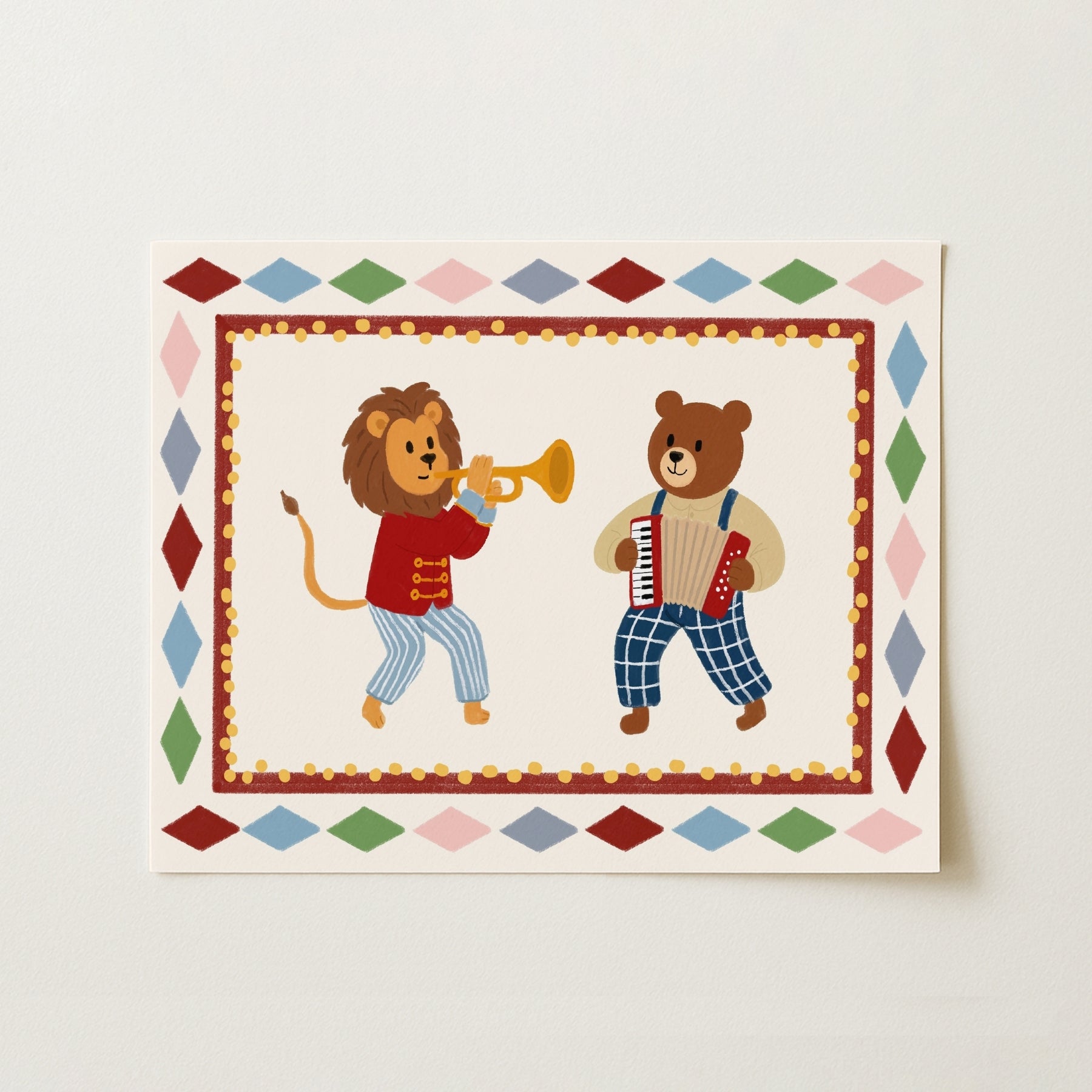 Circus Animal Band Nursery Print