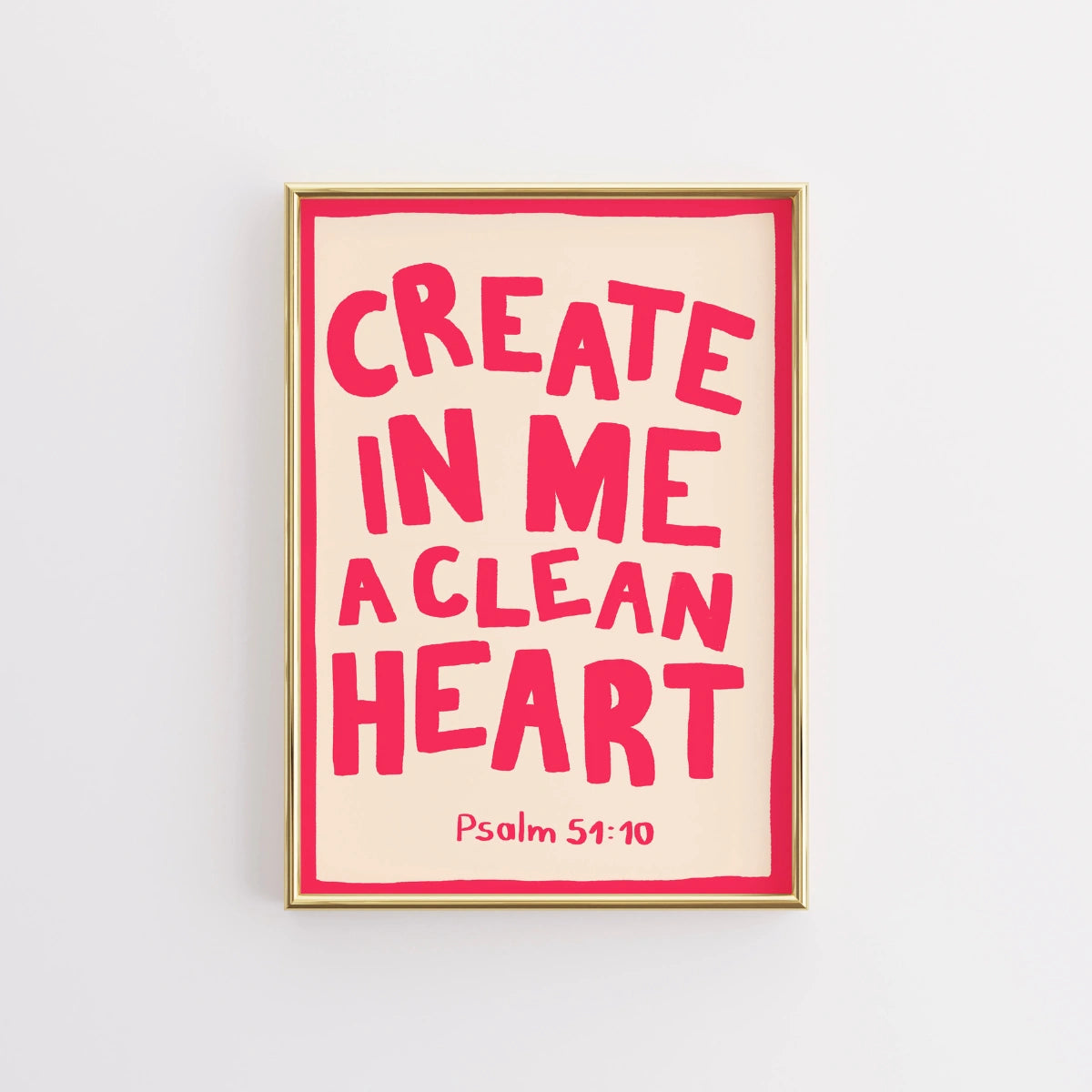 Impression du Psaume « Cœur pur » – Décoration murale chrétienne avec versets bibliques