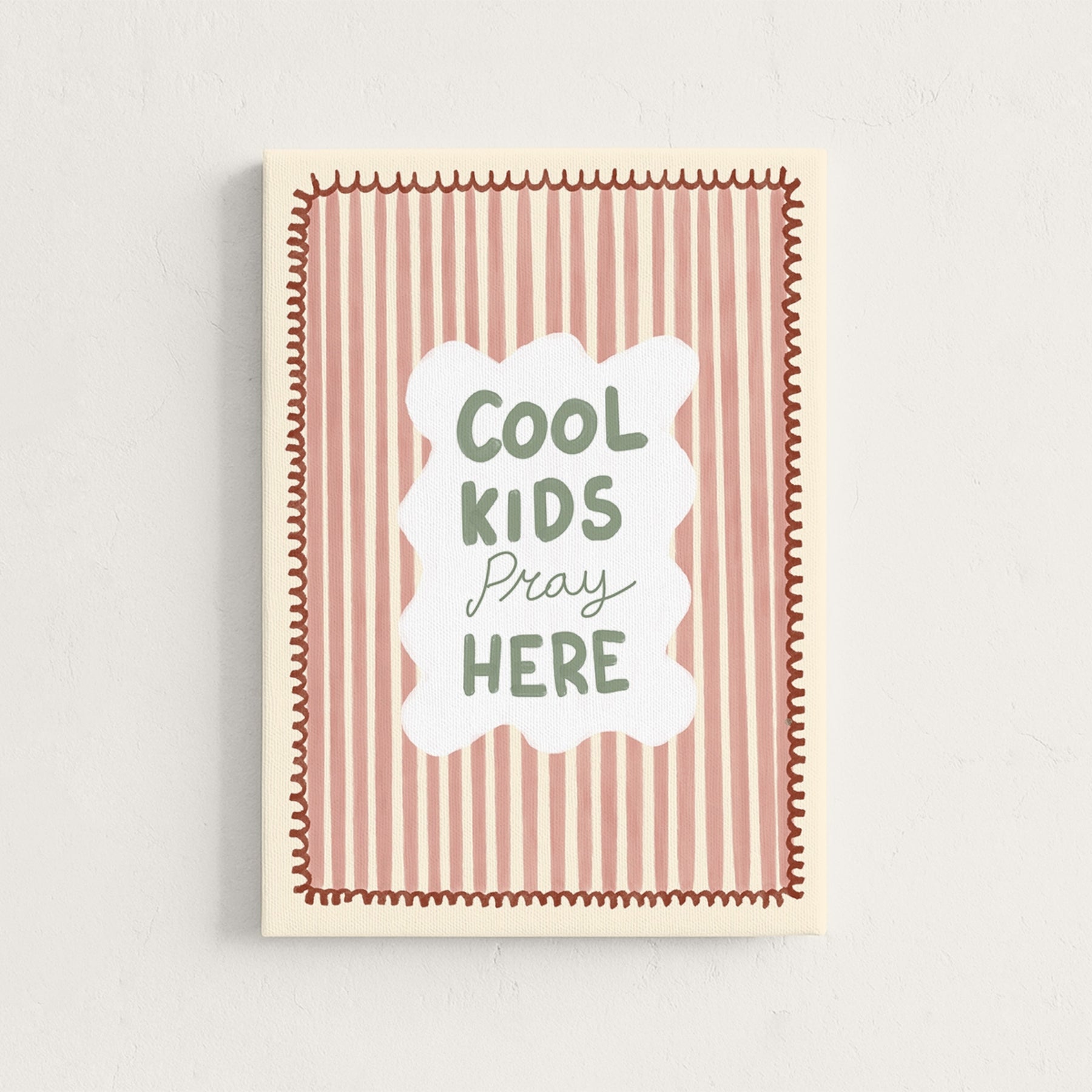 Cool Kids Pray Here Nursery Canvas Print