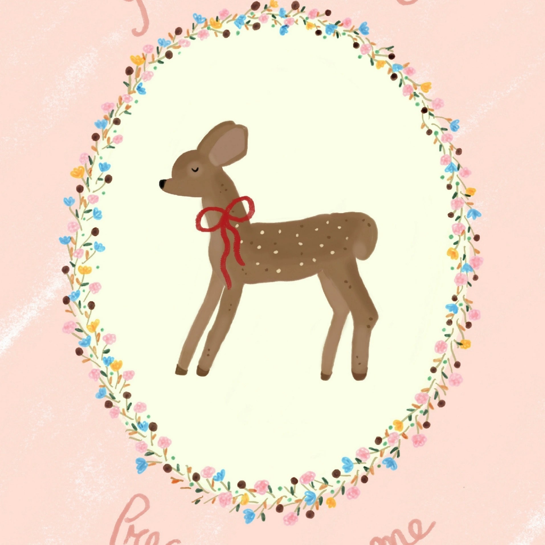 Imprimé de cerf vintage