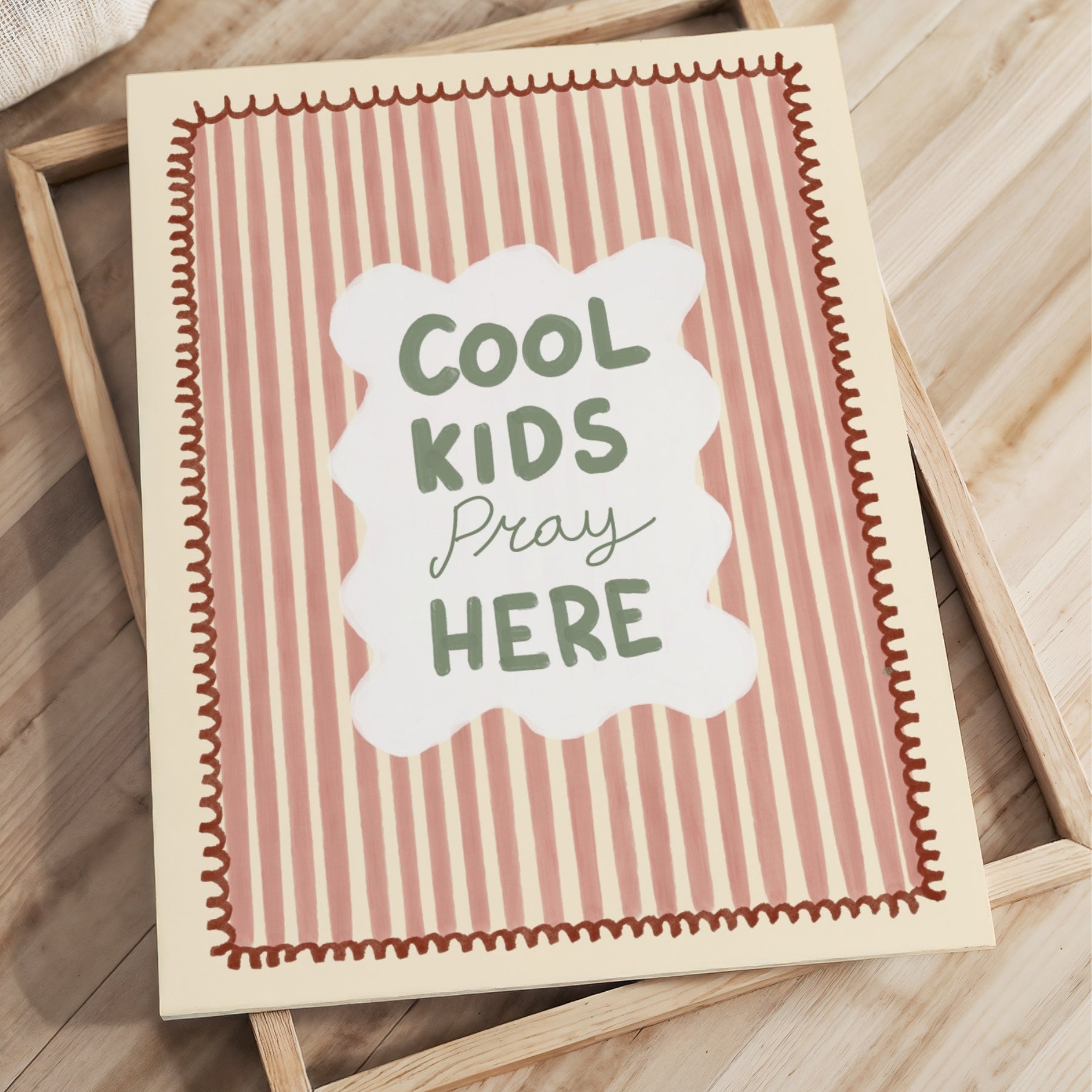 Cool Kids Pray Here Nursery Canvas Print