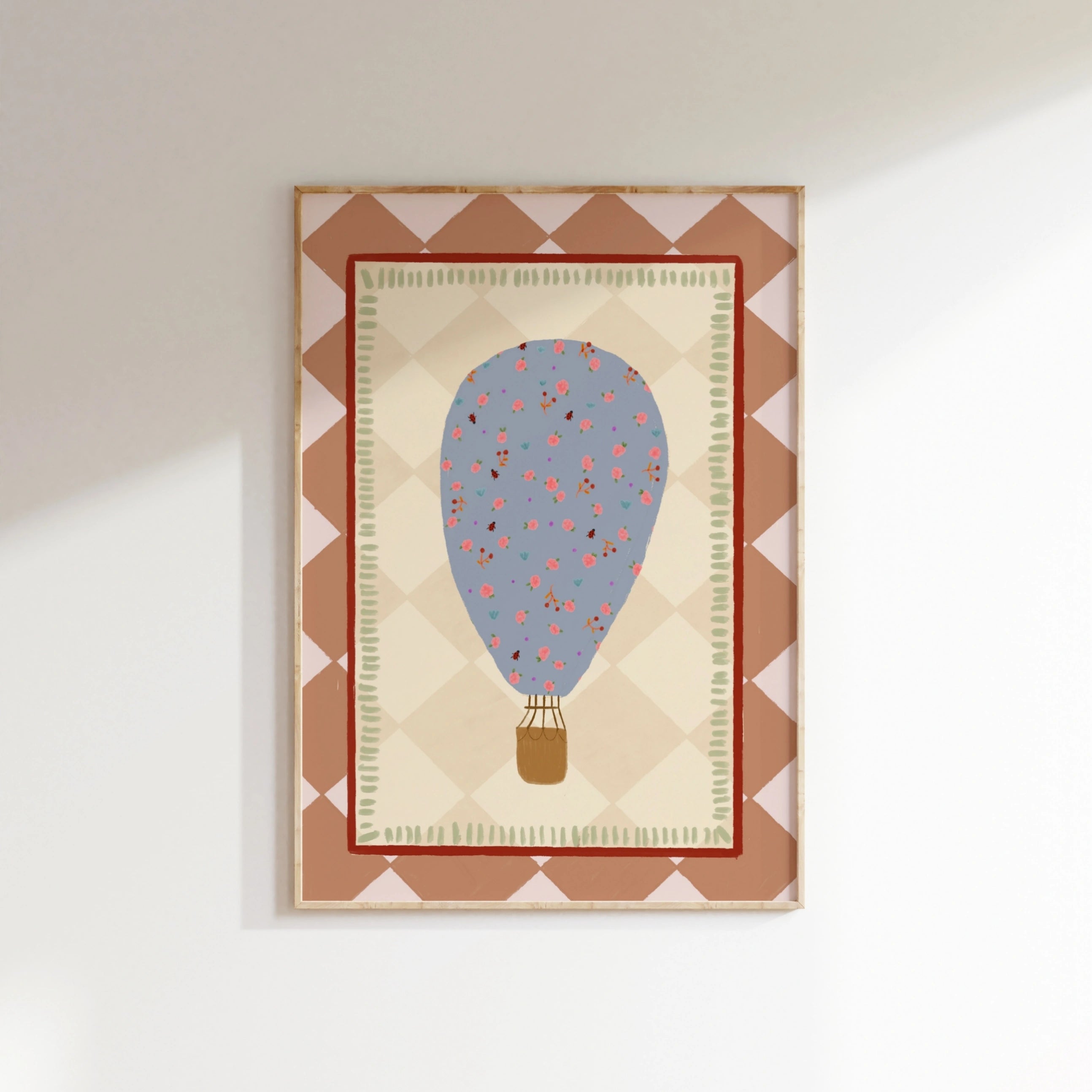 Floral Hot Air Balloon, Vintage Nursery Decor