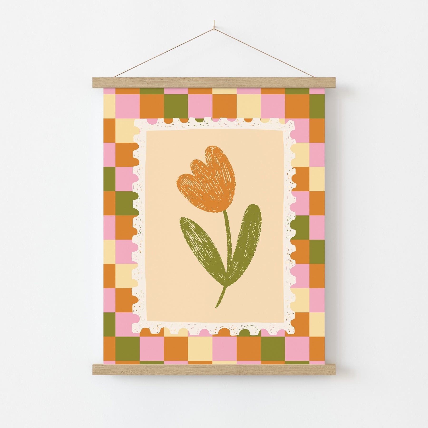 Affiche de crèche Tulipe Orange, Décoration colorée pour enfants