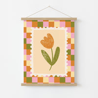 Affiche de crèche Tulipe Orange, Décoration colorée pour enfants