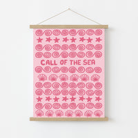 Call of the Sea Wall Art – Pink Nautical Beach Print