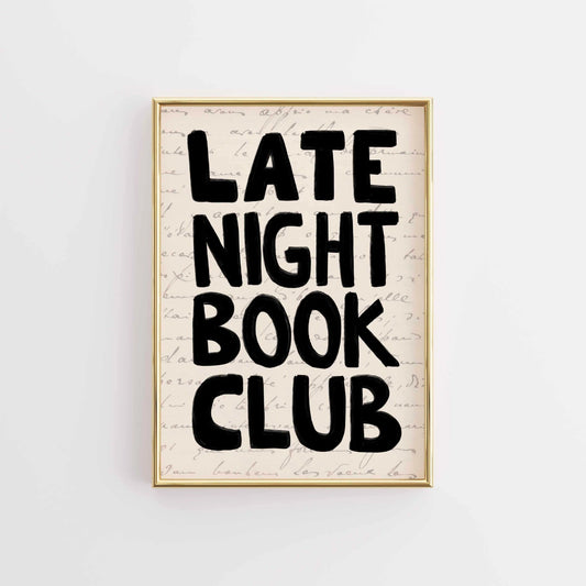 Late Night Book Club Print – Funny Bookish Wall Art