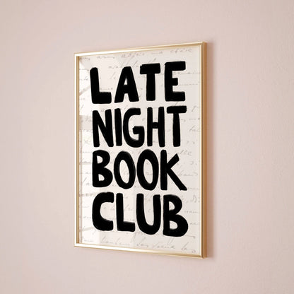 Late Night Book Club Print – Funny Bookish Wall Art
