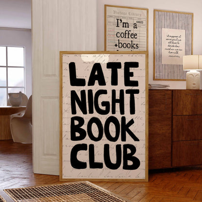 Late Night Book Club Print – Funny Bookish Wall Art