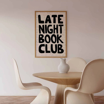 Late Night Book Club Print – Funny Bookish Wall Art
