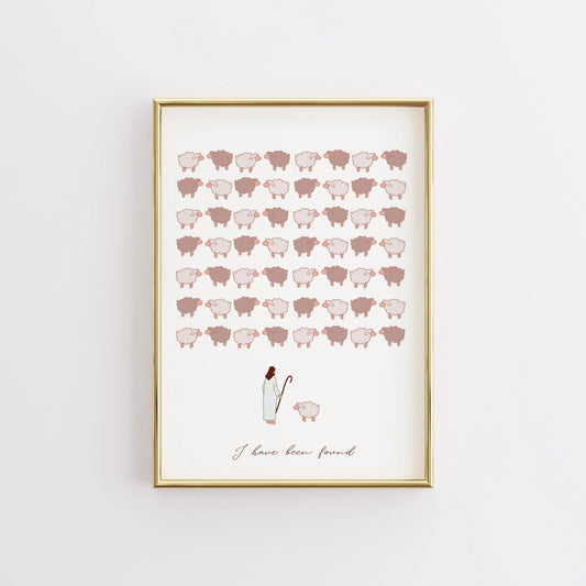 I Have Been Found Print – Lost Sheep Bible Verse Wall Art