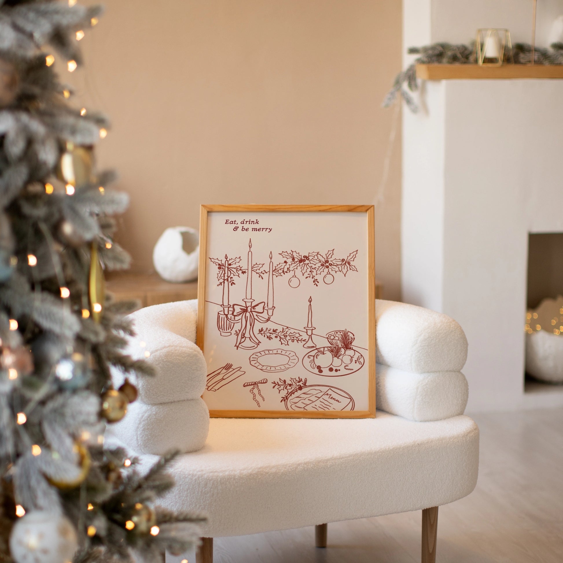Decorazioni per la tavola delle feste disegnate a mano
