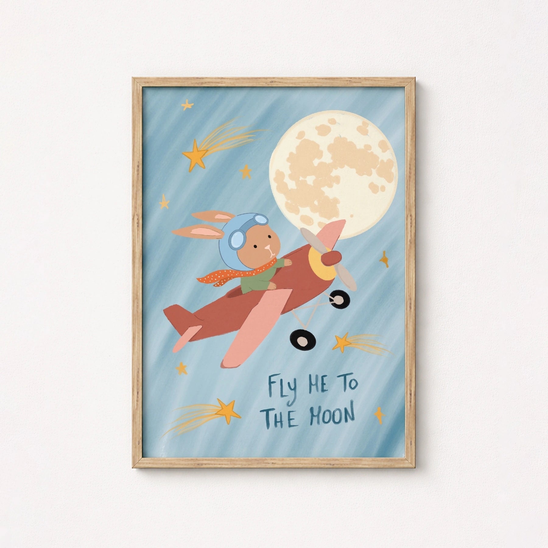 Fly Me To The Moon Nursery Wall Art, Space Nursery Decor