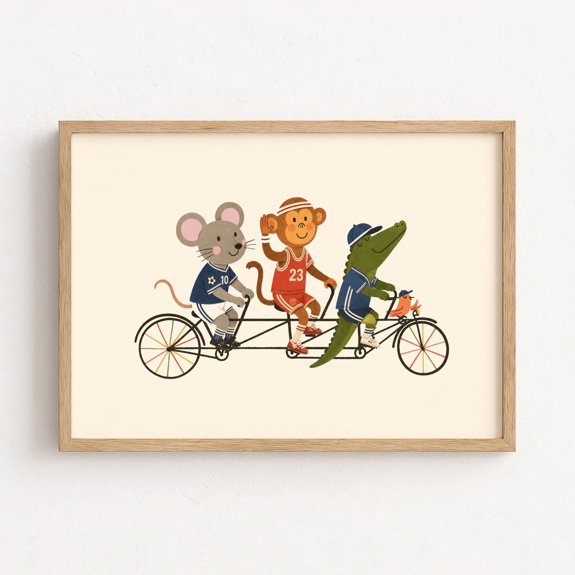 Tandem Bike Nursery Print