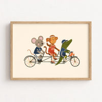 Tandem Bike Nursery Print