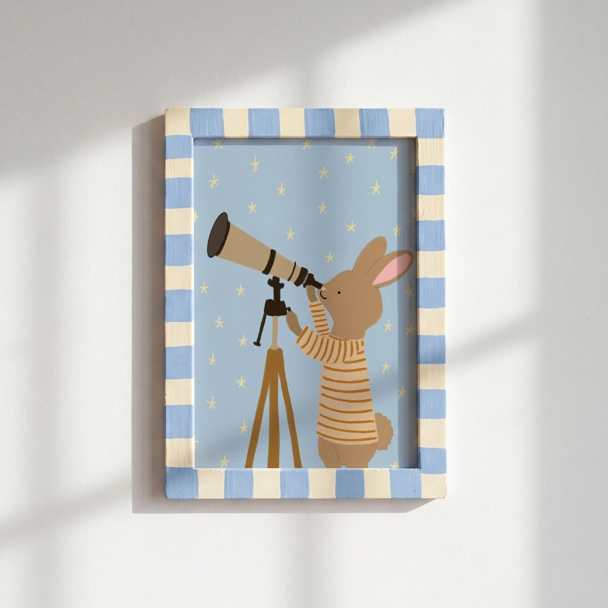 Stargazing Rabbit Print, Space Nursery Decor