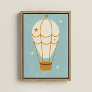Starry Hot Air Balloon – Nursery & Kids Canvas Wall Art