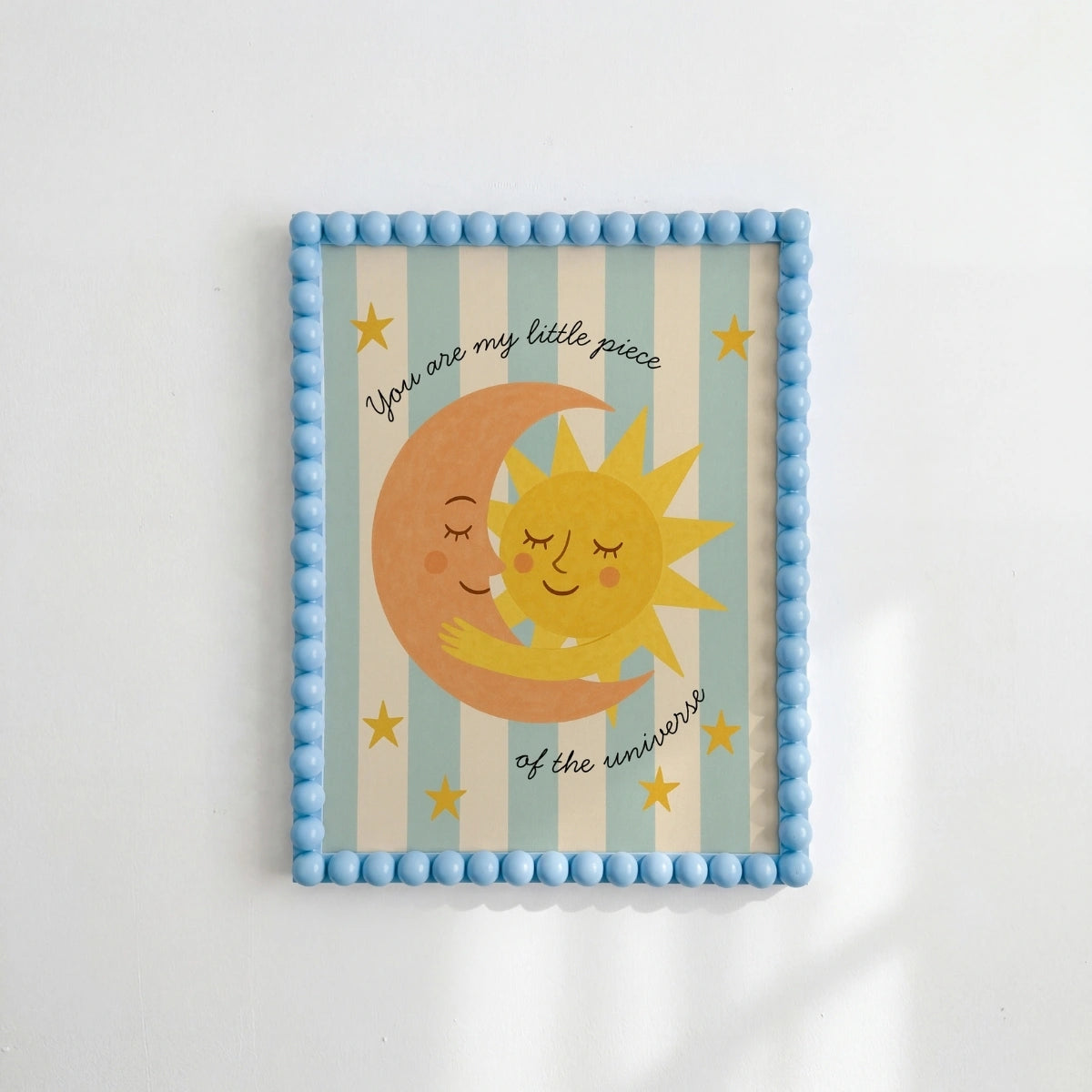Impresión de guardería de sol y luna, decoración colorida para niños