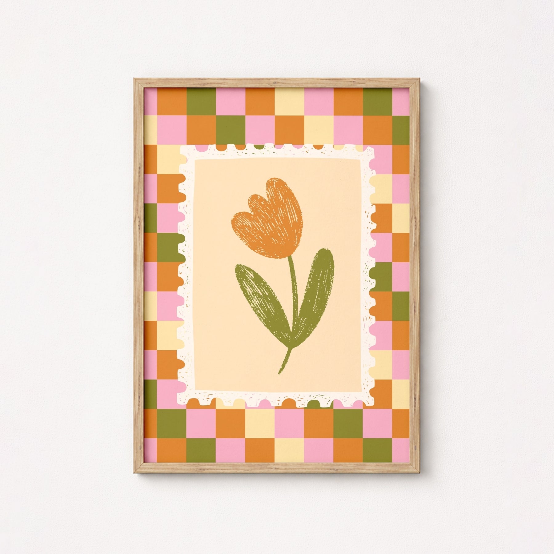 Affiche de crèche Tulipe Orange, Décoration colorée pour enfants